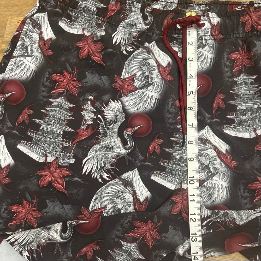 Psycho Tuna Rising Crane Swim Shorts XXL Japanese Art Design Coconut Polyester - Picture 11 of 12